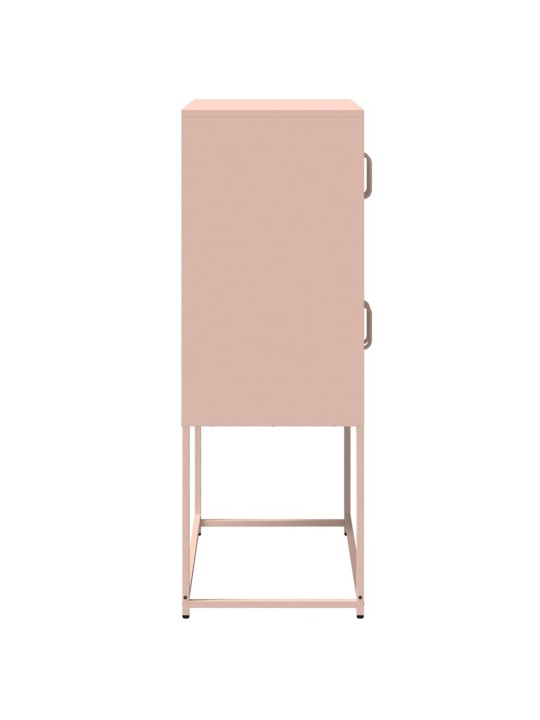 Skříň highboard růžová 68x39x107 cm ocel
