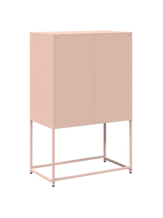 Skříň highboard růžová 68x39x107 cm ocel