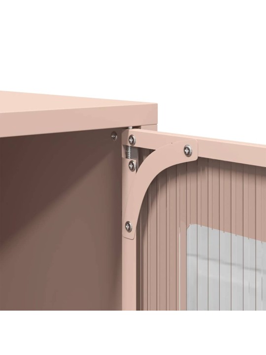 Skříň highboard růžová 68x39x107 cm ocel