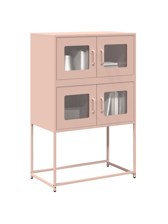 Skříň highboard růžová 68x39x107 cm ocel