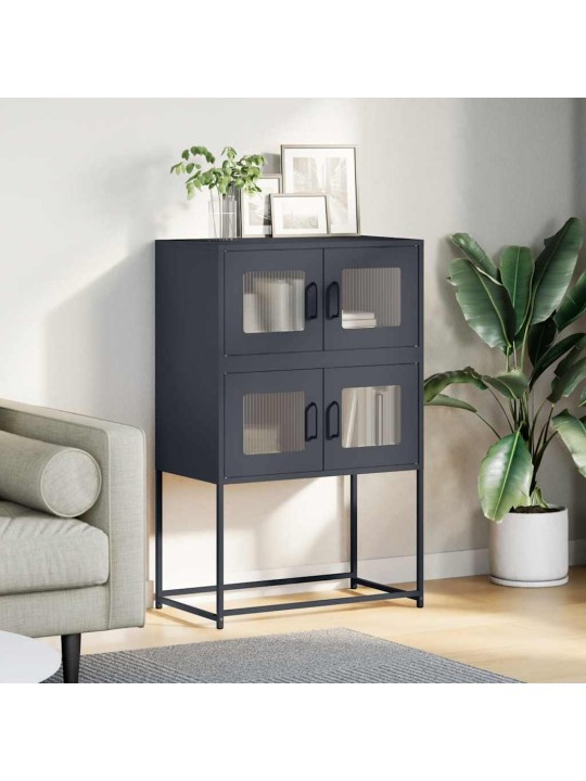 Skříň highboard antracitová 68x39x107 cm ocel