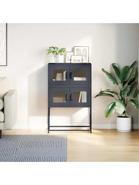 Skříň highboard antracitová 68x39x107 cm ocel