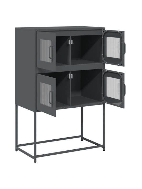 Skříň highboard antracitová 68x39x107 cm ocel