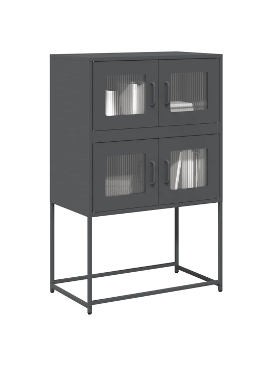Skříň highboard antracitová 68x39x107 cm ocel