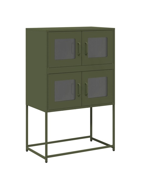Skříň highboard olivově zelená 68x39x107 cm ocel