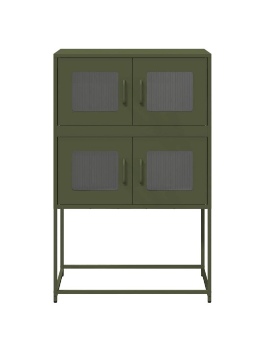 Skříň highboard olivově zelená 68x39x107 cm ocel
