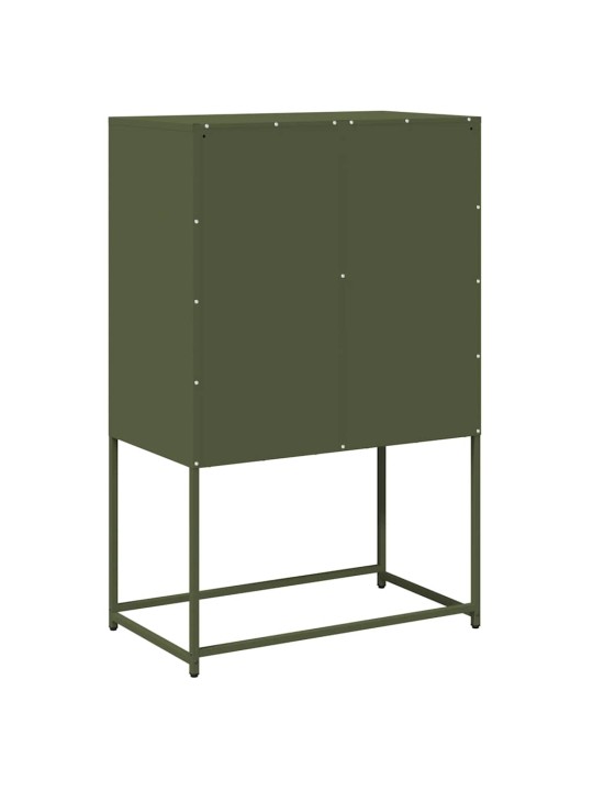 Skříň highboard olivově zelená 68x39x107 cm ocel