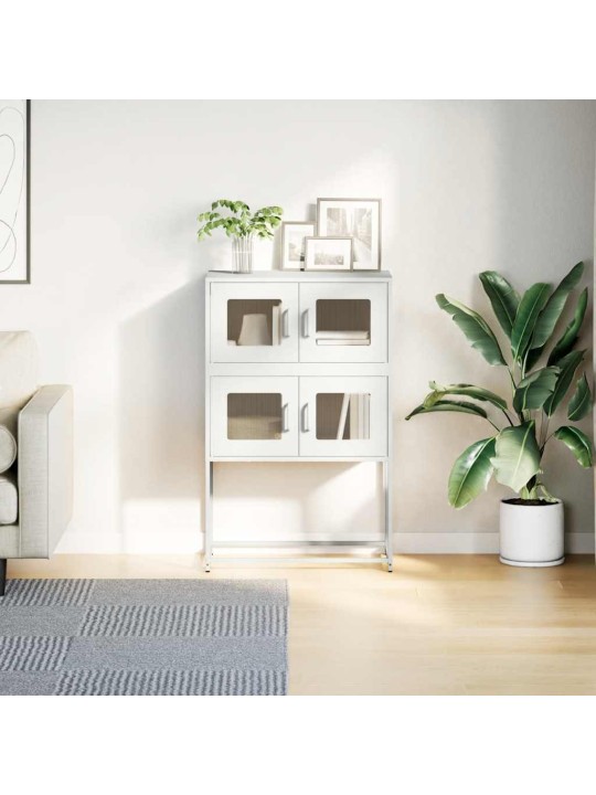 Skříň highboard bílá 68x39x107 cm ocel