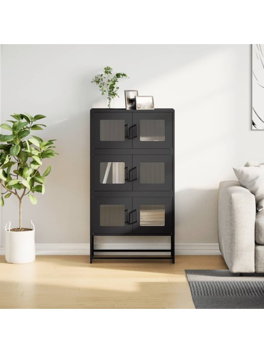 Skříň highboard černá 68x39x123 cm ocel