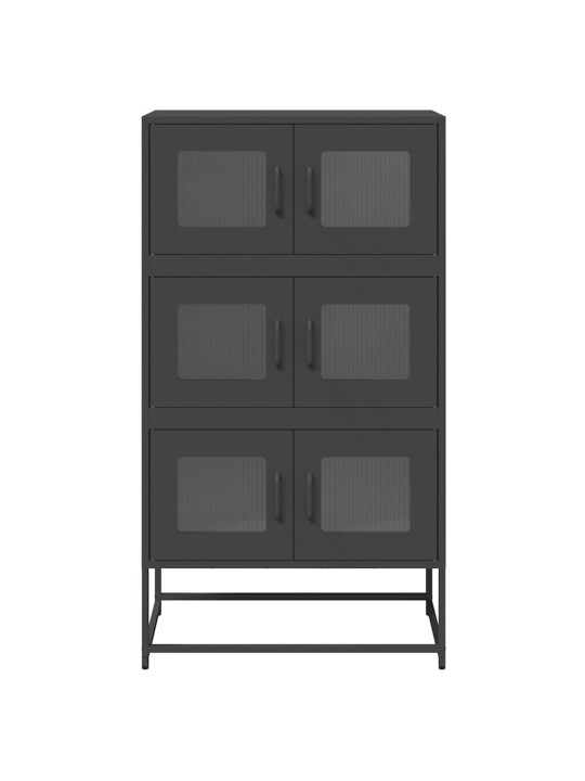 Skříň highboard černá 68x39x123 cm ocel
