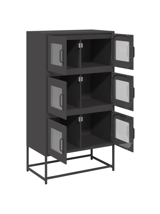 Skříň highboard černá 68x39x123 cm ocel