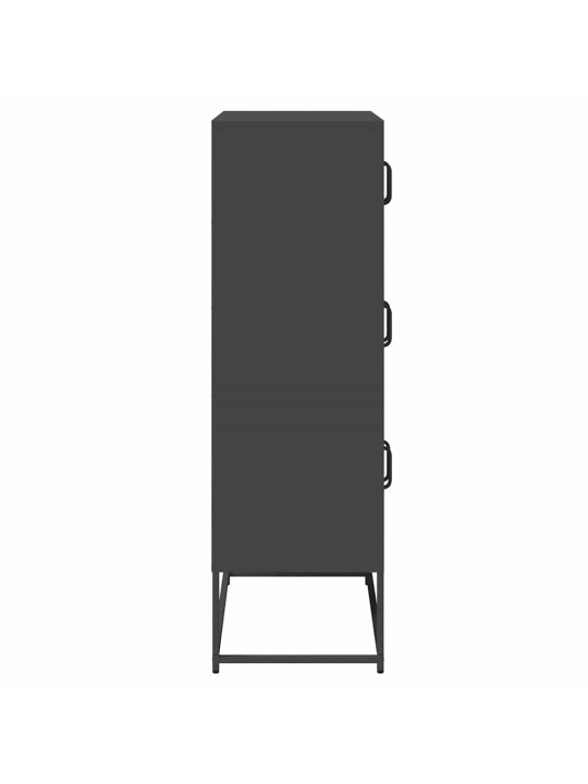 Skříň highboard černá 68x39x123 cm ocel