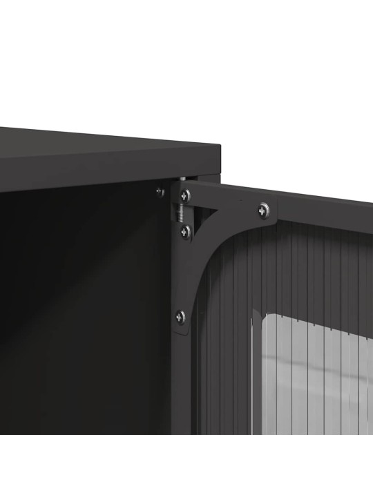 Skříň highboard černá 68x39x123 cm ocel