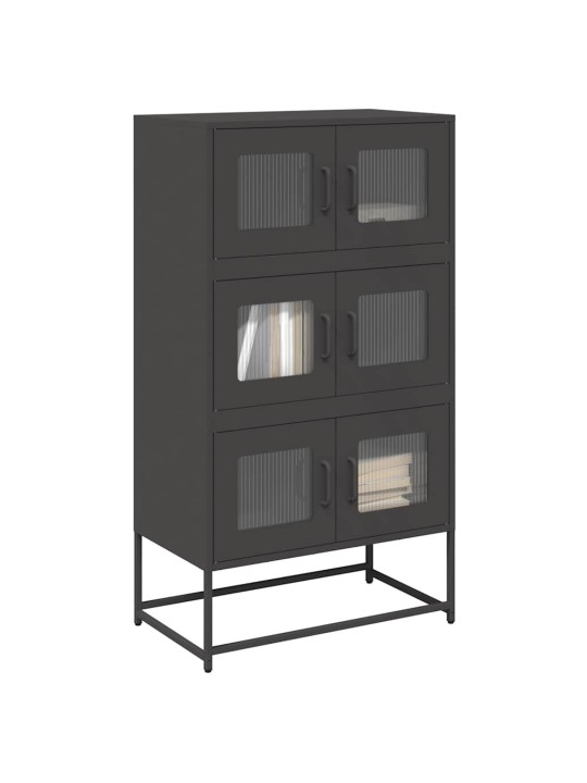 Skříň highboard černá 68x39x123 cm ocel