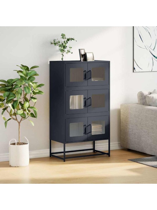 Skříň highboard antracitová 68x39x123 cm ocel