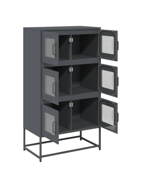 Skříň highboard antracitová 68x39x123 cm ocel