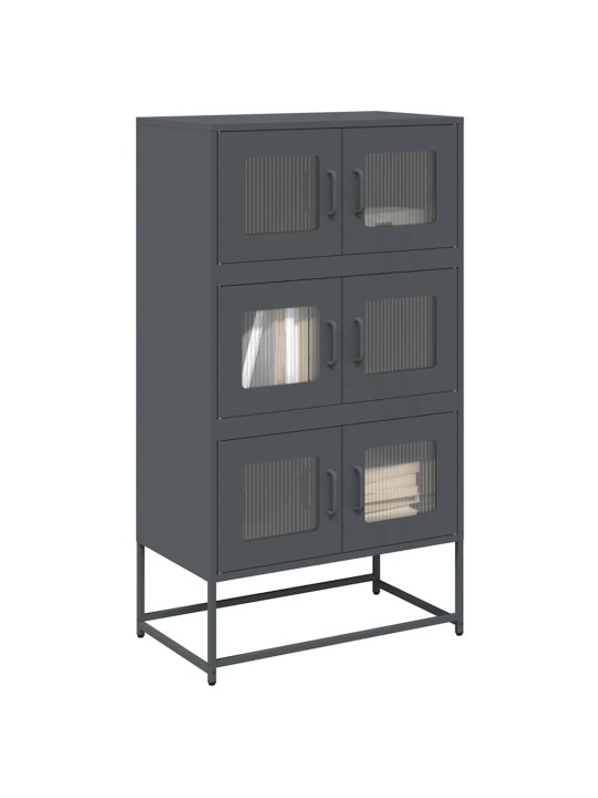 Skříň highboard antracitová 68x39x123 cm ocel