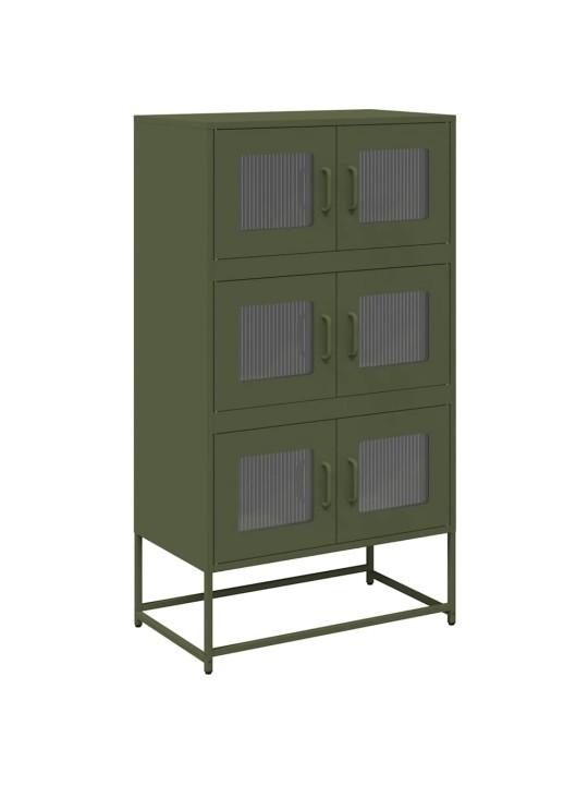 Skříň highboard olivově zelená 68x39x123 cm ocel