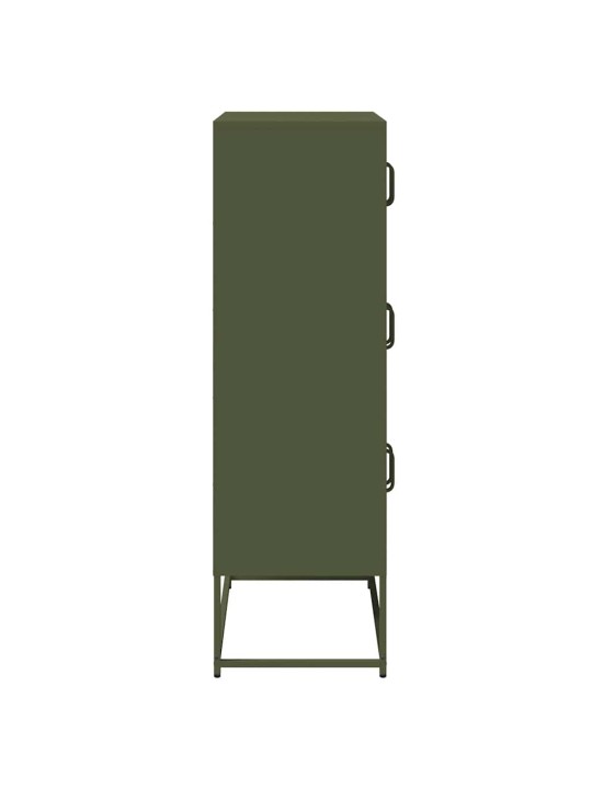 Skříň highboard olivově zelená 68x39x123 cm ocel