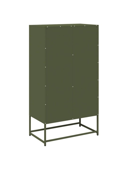 Skříň highboard olivově zelená 68x39x123 cm ocel