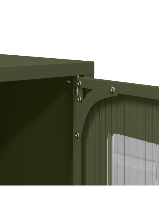 Skříň highboard olivově zelená 68x39x123 cm ocel