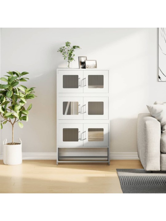 Skříň highboard bílá 68x39x123 cm ocel