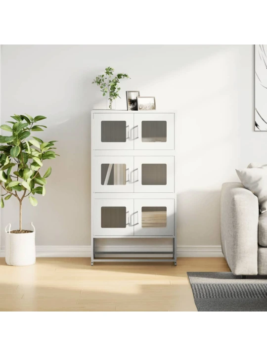 Skříň highboard bílá 68x39x123 cm ocel