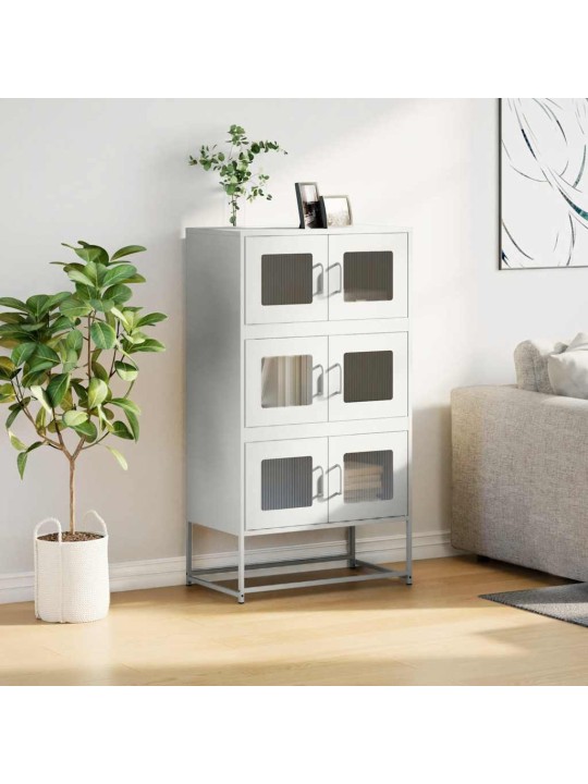Skříň highboard bílá 68x39x123 cm ocel