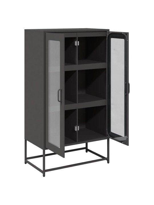 Skříň highboard černá 68x39x123 cm ocel