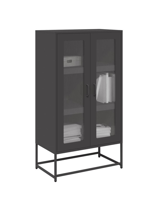 Skříň highboard černá 68x39x123 cm ocel