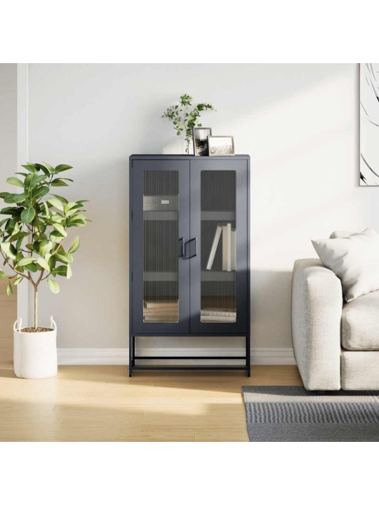 Skříň highboard antracitová 68x39x123 cm ocel