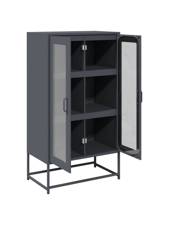 Skříň highboard antracitová 68x39x123 cm ocel