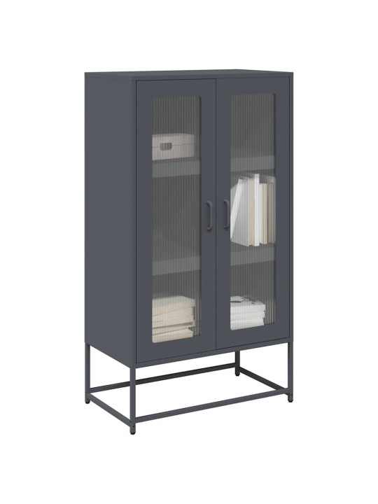 Skříň highboard antracitová 68x39x123 cm ocel