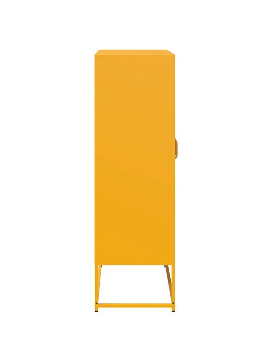 Skříň highboard hořčicově žlutá 68x39x123 cm ocel