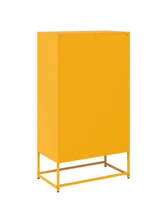 Skříň highboard hořčicově žlutá 68x39x123 cm ocel