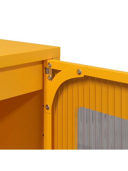 Skříň highboard hořčicově žlutá 68x39x123 cm ocel