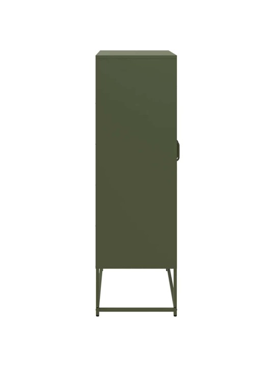Skříň highboard olivově zelená 68x39x123 cm ocel