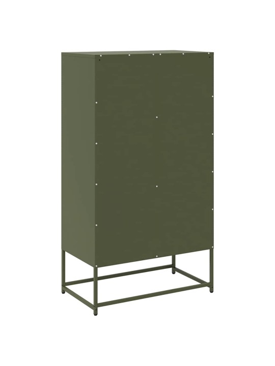 Skříň highboard olivově zelená 68x39x123 cm ocel