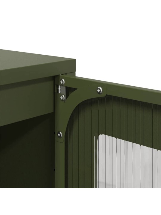 Skříň highboard olivově zelená 68x39x123 cm ocel