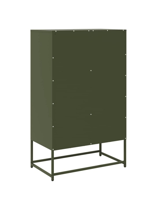 Skříň highboard olivově zelená 68 x 39 x 111,5 cm ocel
