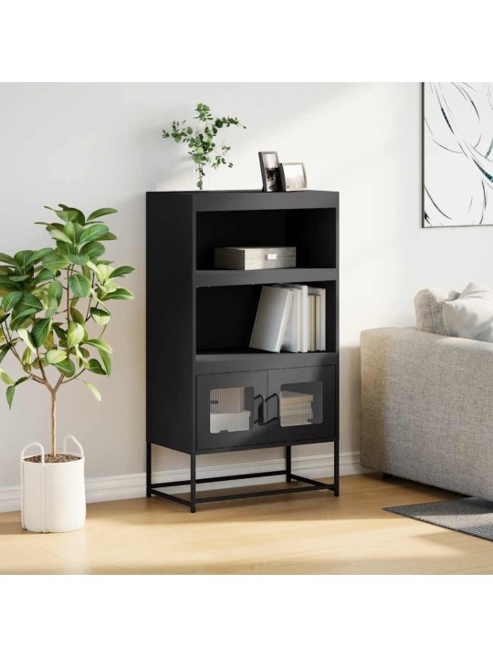 Skříň highboard černá 68x39x123 cm ocel