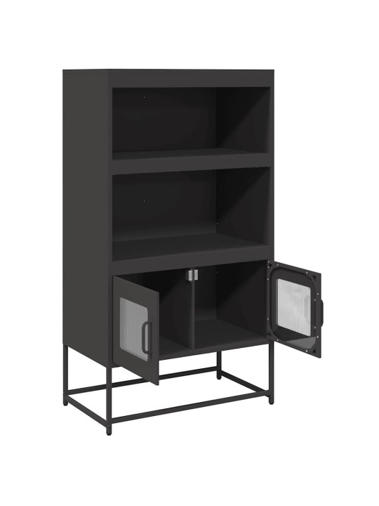 Skříň highboard černá 68x39x123 cm ocel
