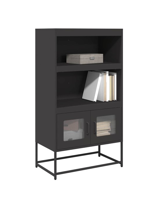 Skříň highboard černá 68x39x123 cm ocel