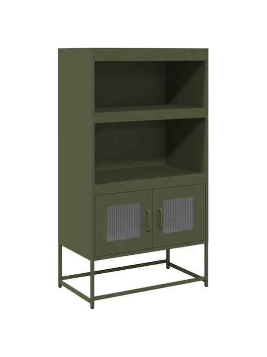 Skříň highboard olivově zelená 68x39x123 cm ocel