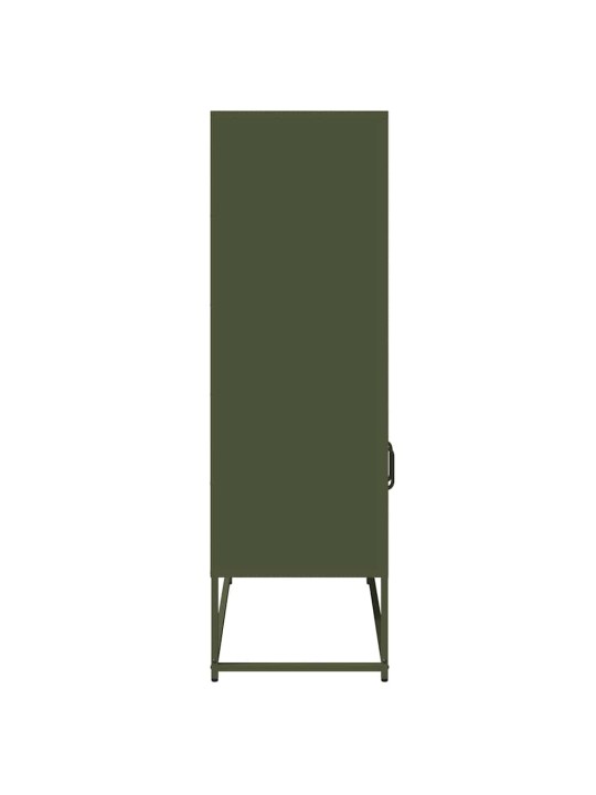 Skříň highboard olivově zelená 68x39x123 cm ocel