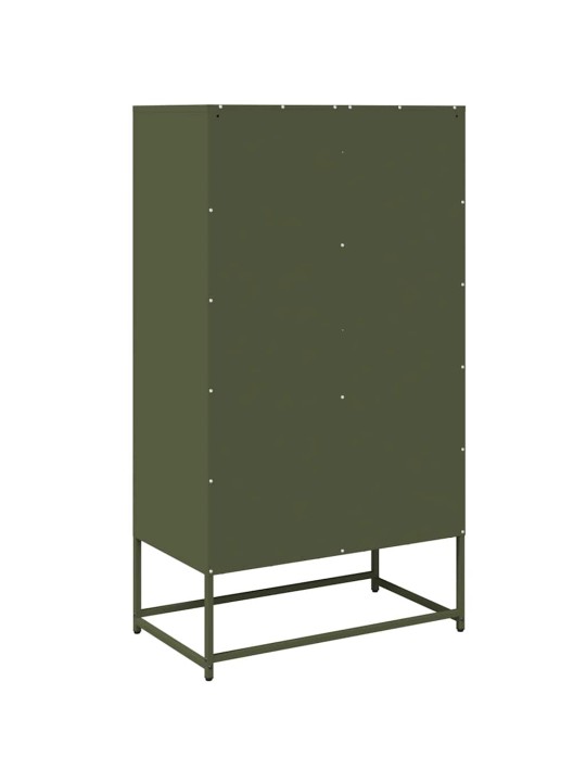 Skříň highboard olivově zelená 68x39x123 cm ocel