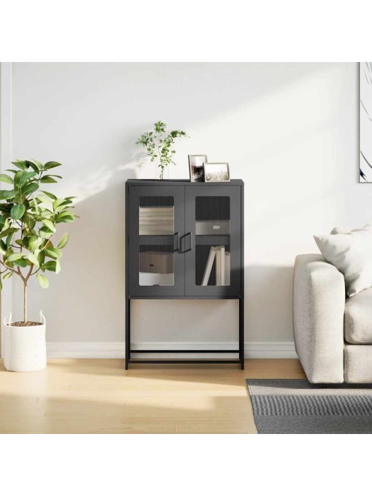 Skříň highboard černá 68x39x107 cm ocel