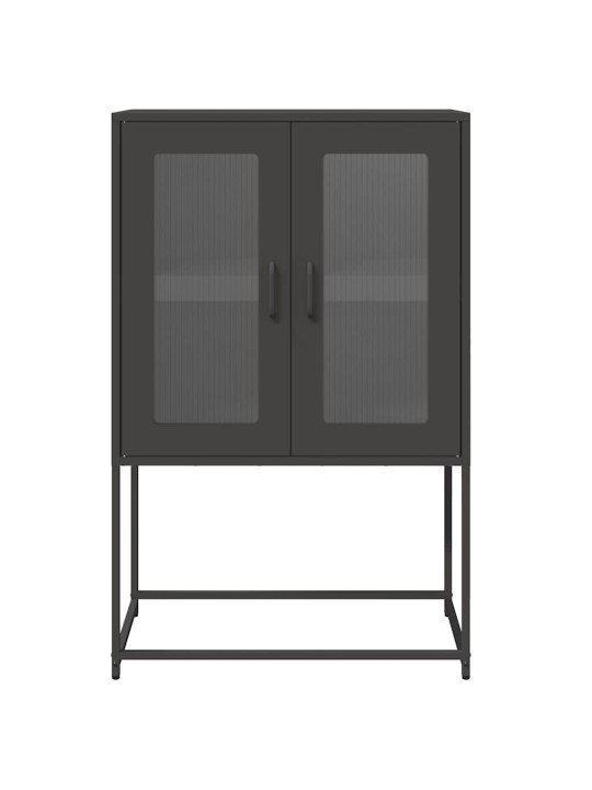 Skříň highboard černá 68x39x107 cm ocel