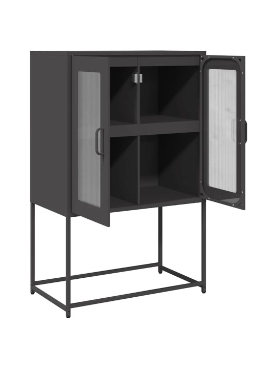 Skříň highboard černá 68x39x107 cm ocel