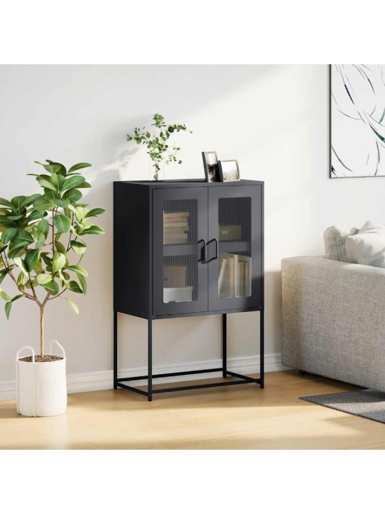 Skříň highboard antracitová 68x39x107 cm ocel